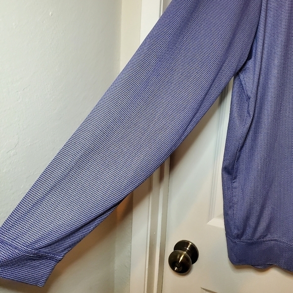 JOHNNIE-O Size L Mens Blue 1/4 Zip Cotton Blend Performance Sweater Pullover - Picture 2 of 11